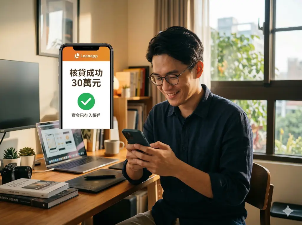 台中接案族與小店老闆透過 Loanapp 數位評估，成功取得銀行合法小額周轉資金。