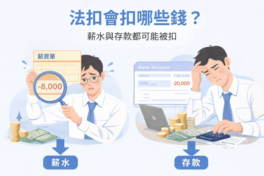 法扣會扣哪些錢?薪水與存款都可能被扣