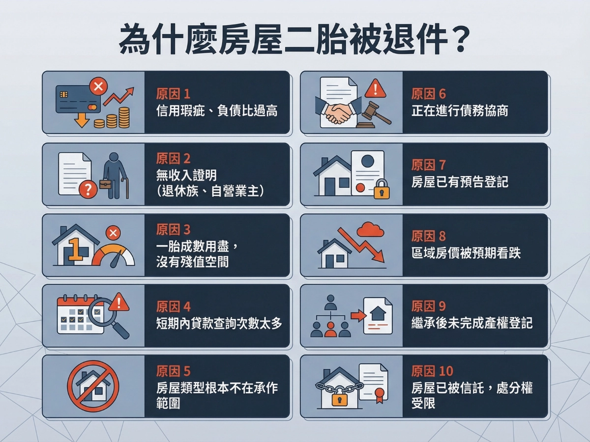 申請房屋二胎被退件原因