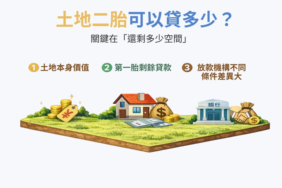 土地二胎可以貸多少？關鍵在「還剩多少空間」
