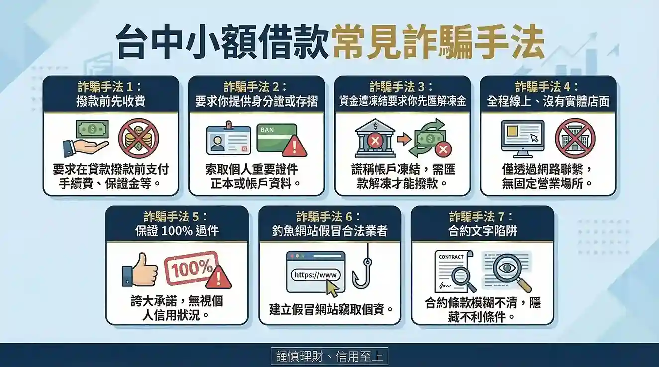 台中快速借錢常見詐騙手法有哪些？