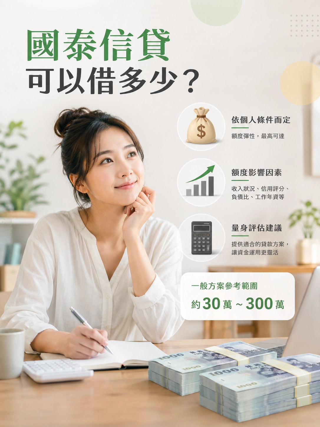 國泰信貸可以借多少?額度怎麼算?