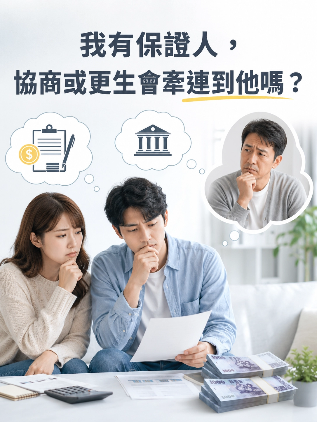 我有保證人，協商或更生會牽連到他嗎？