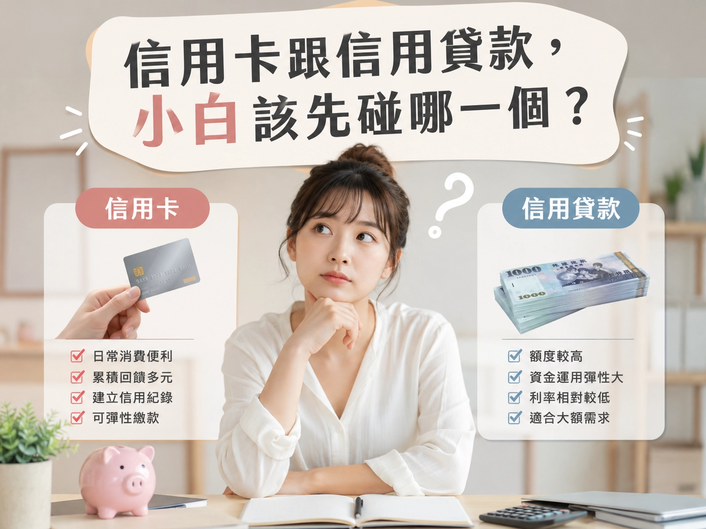 信用卡跟信用貸款，小白該先碰哪一個？