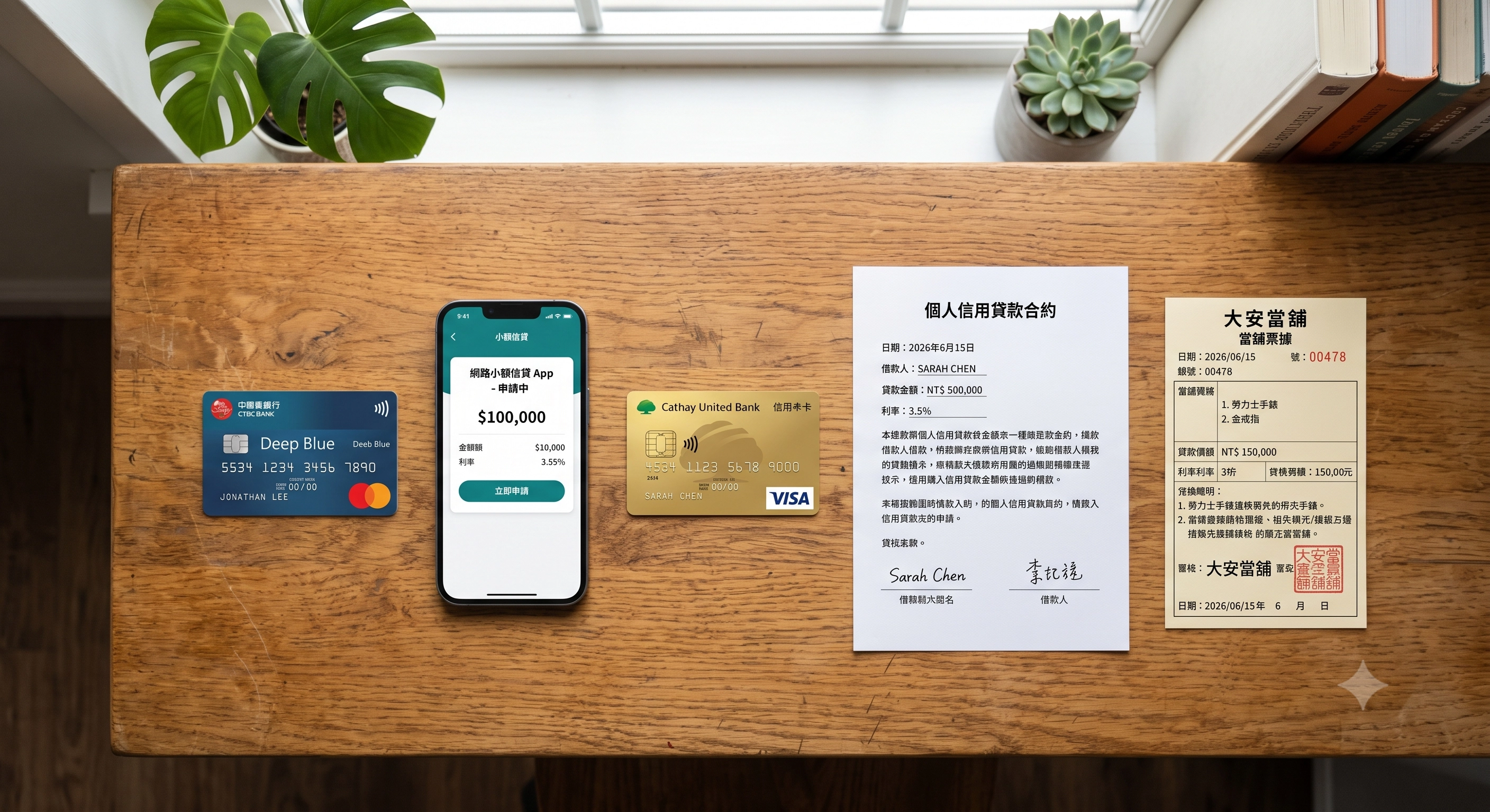 線上小額借款五種管道類型比較，銀行信貸、融資平台、P2P、信用卡預借、當舖